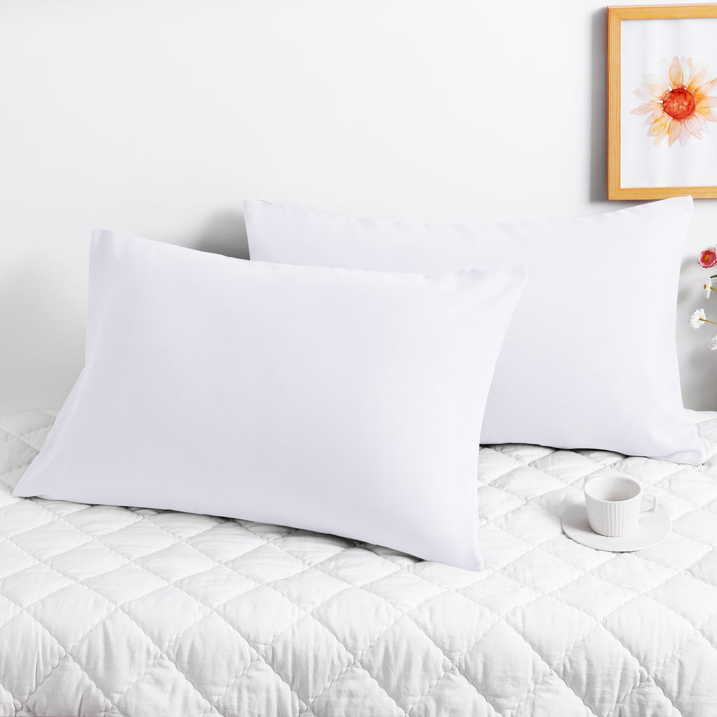1 Pair Microfiber Pillowcases with Envelope Closure, Solid Color Pillow Caces