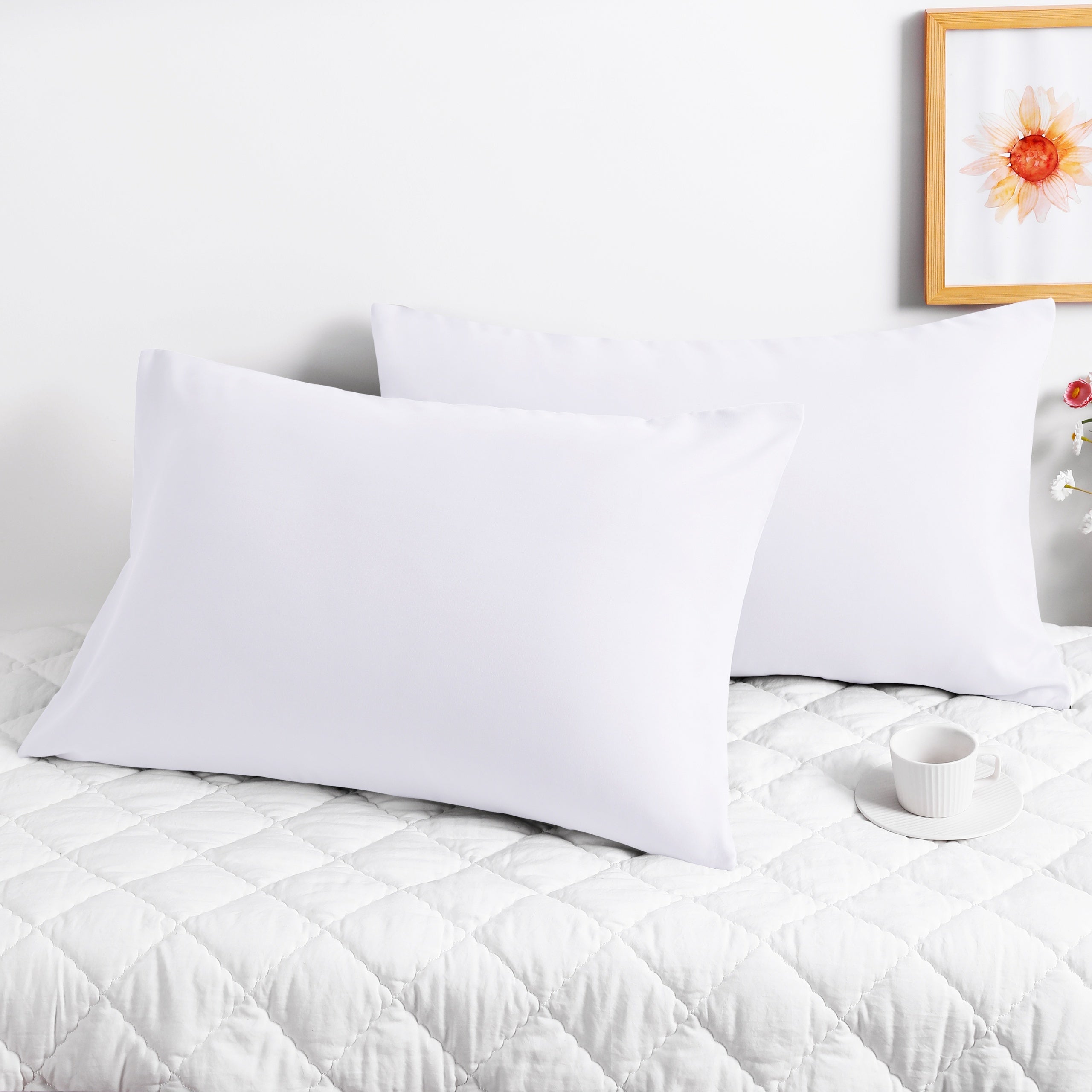 1 Pair Microfiber Pillowcases with Envelope Closure, Solid Color Pillow Caces