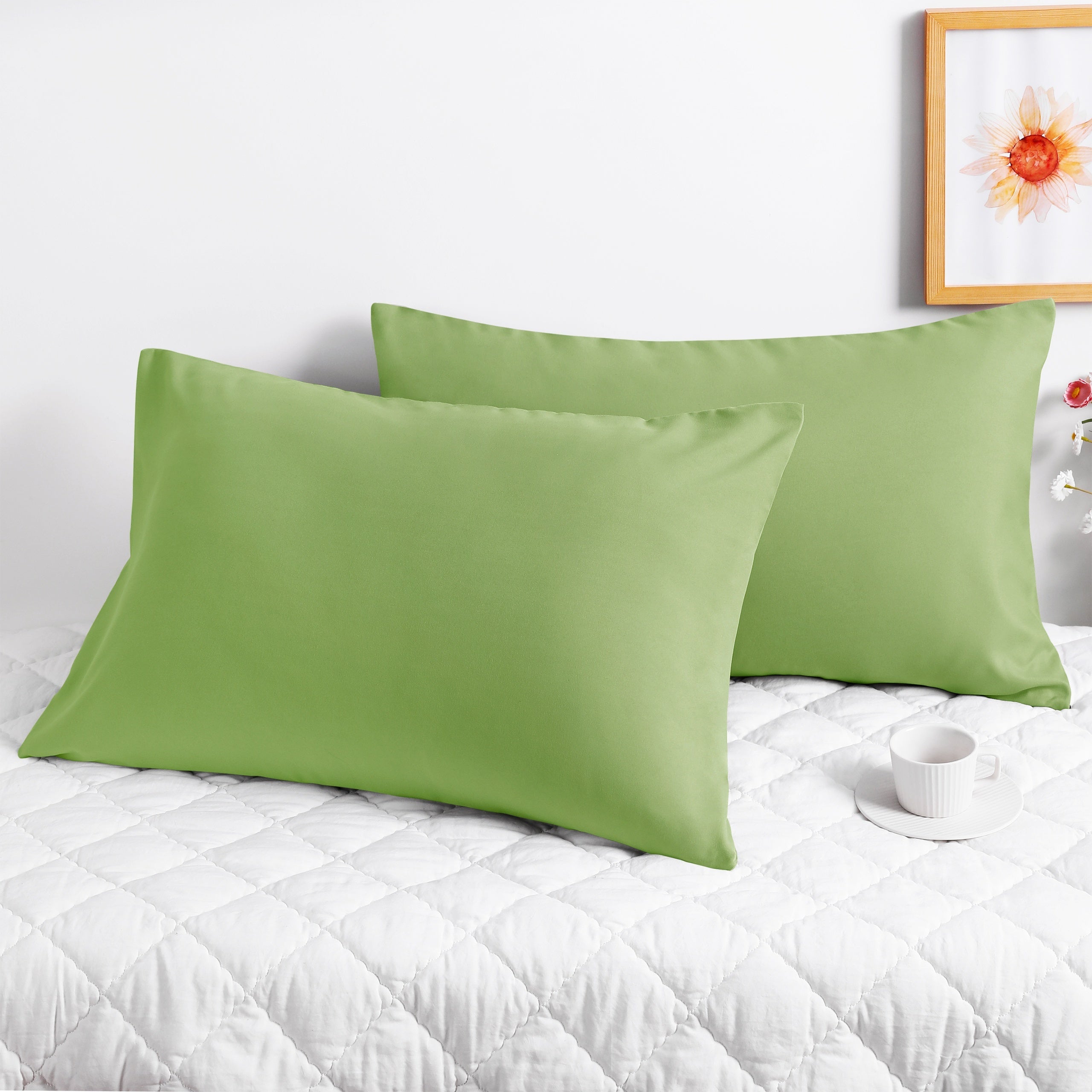 1 Pair Microfiber Pillowcases with Envelope Closure, Solid Color Pillow Caces
