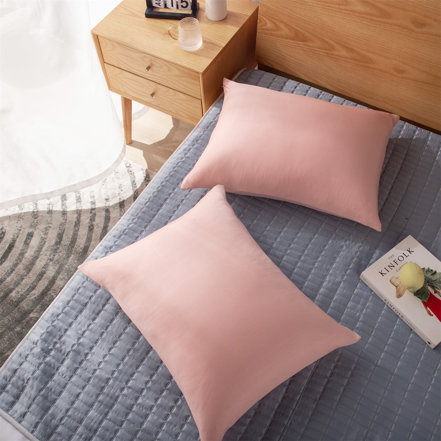 2pcs Cooling Pillowcase Set - Ultra-Soft, Moisture-Wicking & Hypoallergenic for Hair Pillow Covers - Hidden Zipper Closure Design - Ideal for Hot Sleepers in Summer Nights for Home, Guest Room, RV, Camper, Cabin, Travel and College Dorm Bedroom Decor and