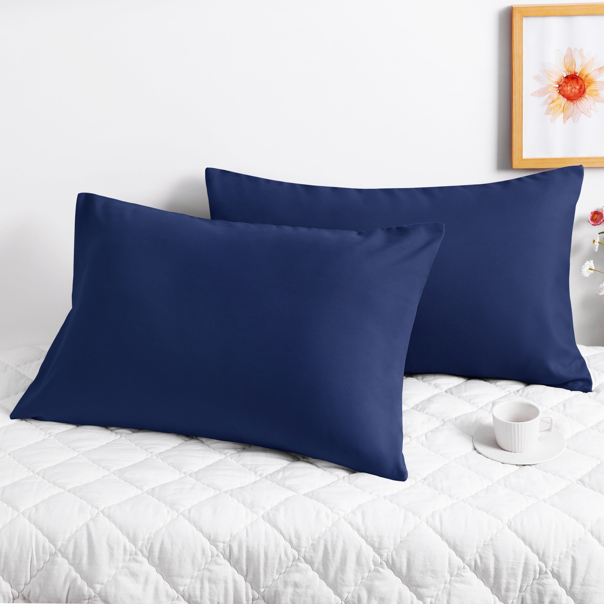 1 Pair Microfiber Pillowcases with Envelope Closure, Solid Color Pillow Caces