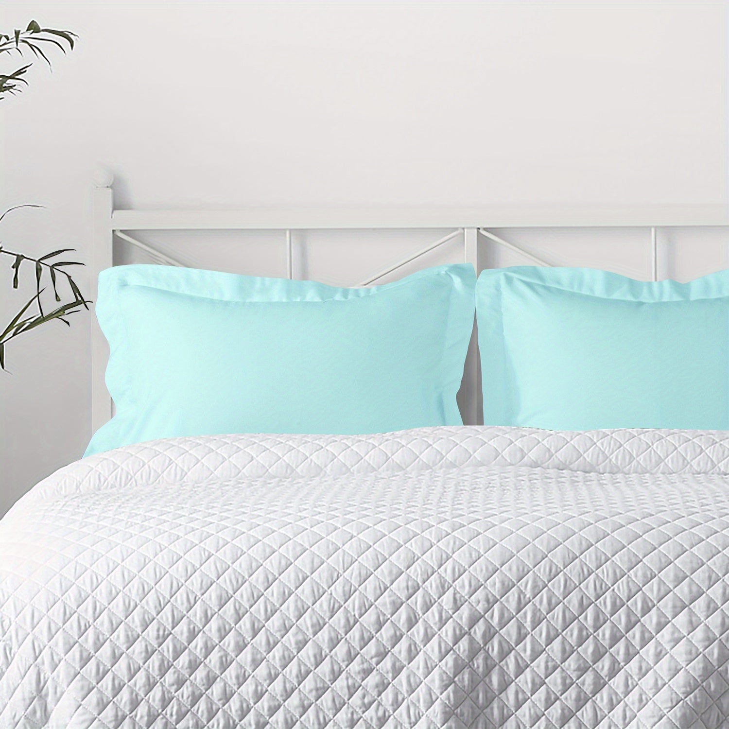 2-Pack Microfiber Pillow Shams - Super Soft, Wrinkle & Fade Resistant, Machine Washable, Solid Color Options (White/Black/Gray/Navy/Red/Yellow) - Cozy Bedding Accessories for Home Decor, Gift for Family, Pillow Covers for Bed, Decorative Pillowcases,