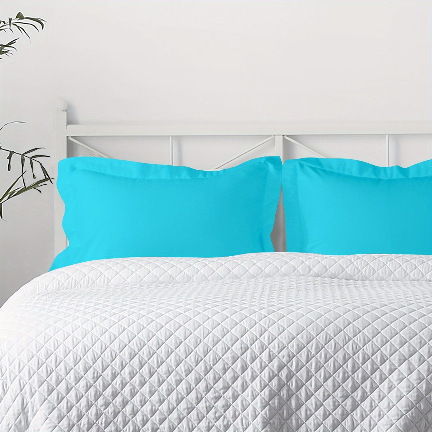 2-Pack Microfiber Pillow Shams - Super Soft, Wrinkle & Fade Resistant, Machine Washable, Solid Color Options (White/Black/Gray/Navy/Red/Yellow) - Cozy Bedding Accessories for Home Decor, Gift for Family, Pillow Covers for Bed, Decorative Pillowcases,