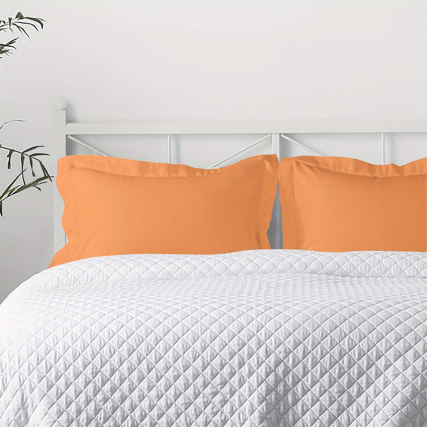 2-Pack Microfiber Pillow Shams - Super Soft, Wrinkle & Fade Resistant, Machine Washable, Solid Color Options (White/Black/Gray/Navy/Red/Yellow) - Cozy Bedding Accessories for Home Decor, Gift for Family, Pillow Covers for Bed, Decorative Pillowcases,