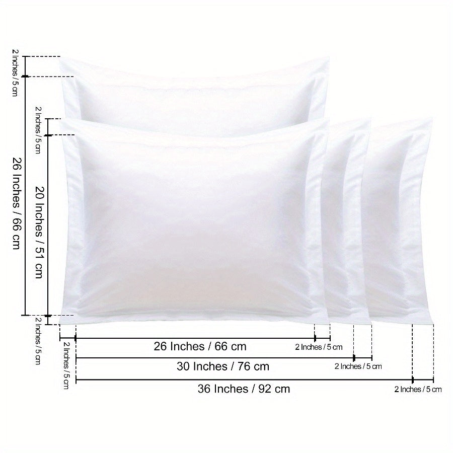2-Pack Microfiber Pillow Shams - Super Soft, Wrinkle & Fade Resistant, Machine Washable, Solid Color Options (White/Black/Gray/Navy/Red/Yellow) - Cozy Bedding Accessories for Home Decor, Gift for Family, Pillow Covers for Bed, Decorative Pillowcases,